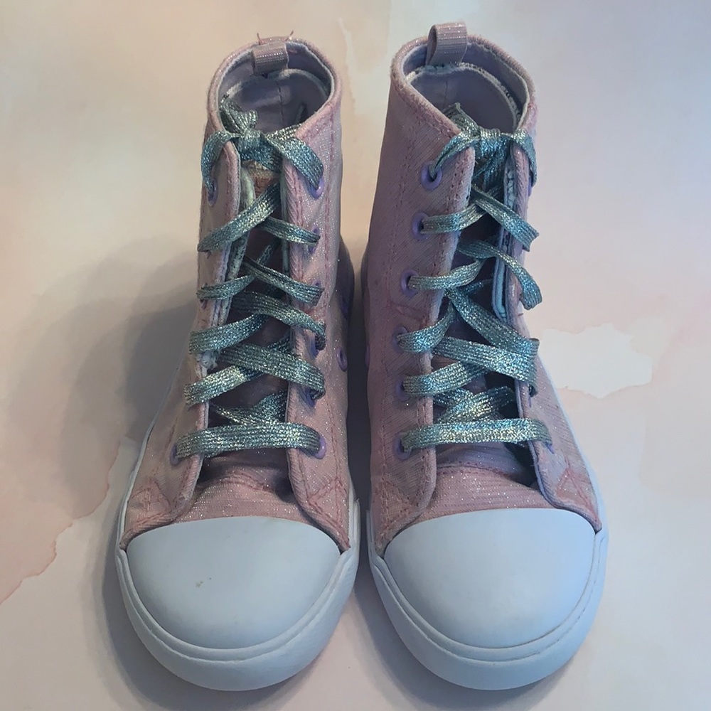 Girls Disney princess hightop pink sparkly shoes